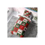 Patchwork Noel Evleri Desenli Tek Kişilik Yılbaşı Nevresim Takımı