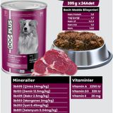 Pate Içinde Et Parçacıklı Dana Etli Yetişkin Köpek Konserve Yaş Mama 395 gr X 24 Adet