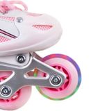 Paten Işıklı Ayarlanabilir 4 Tekerli Alıştırmalı Çocuk Pateni pembe