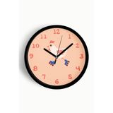 Paten Kayan Sevimli Tavuk Çocuk Odası Duvar Saati - 30cm - Önü Camlı Siyah Kasa - Sessiz Mekanizma, JH1013S30SKP