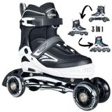 Paten Premium TAJ-J1 Pro Paten Beyaz Led Işıklı Silikon Teker 3 in 1 Inline Çocuk Yetişkin Paten