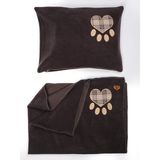 Pati Aplikeli Polar Battaniye-Yastık Patch - 70 x 90 cm - Kırmızı
