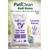 Pati Clean 20 Lt Lavanta Kokulu İnce Taneli Süper Topaklanan Beyaz Bentonit Kedi Kumu Organik Kedi Kumu