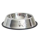 Pati Desenli Kedi Köpek Çelik Mama Kabı 16 Oz 15.5 Cm Çapında Taban 22 Cm