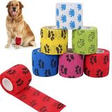 Pati Desenli Kendinden Yapışkanlı Elastik Bandaj Köpek Kedi Pati Bandajı Sargısı Koruyucu Sargı