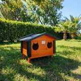 Pati Emlak 2'Li Ahşap Kedi Evi (Dış Mekan)