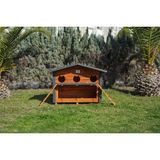 Pati Emlak 3 Yuvalı Mamalıklı Kedi Evi - Ahşap Rengi