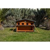 Pati Emlak 4 Yuvalı Kedi Evi Mamalıklı Model - Ahşap Rengi