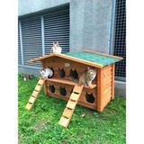 Pati Emlak 8'Li Kedi Evi (Ahşap Dış Ortam) - Ahşap Rengi