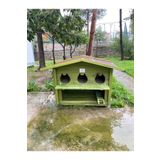 PATİ EMLAK Mamalıklı Ahşap Kedi Evi 3 Yuvalı PATİ EMLAK (Dış Ortama Dayanıklı Kedi Kulübesi)