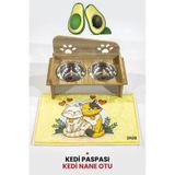 Pati Mama Kabı Kedi Köpek Suluk Mamalık, Paspas Ve Avokado Kedi Nanesi Hediye ahsap