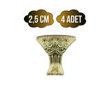 Pati Metal Ayak Çeyiz Ve Hediye Kutusu Mobilya Ayağı(2,5Cm)(Altın) Altın 2.5Cm Altın - 4 Adet