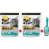 Patican 2 Adet Silika Kristal Kedi Kumu 3.8 lt + Tüy Toplayıcı Rulo