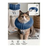 Patiderm Elizabeth Yakalık Yumuşak Ayarlanabilir Kedi Köpek Koruyucu Boyunluk, Mavi, M Beden