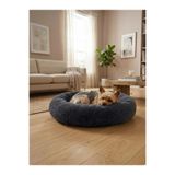 Patiderm Peluş Kedi ve Köpek Yatağı, Donut Yatak, Gri, M Beden