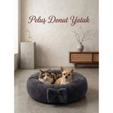 Patiderm Pelüş Simit Kedi Köpek Yatağı - Gri