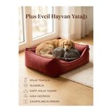 Patiderm Plus Silinebilir Kedi Köpek Yatağı, Koltuk Kumaşı, Çıkartılabilir Minder, XL, Kırmızı
