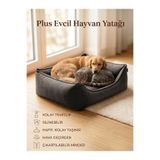Patiderm Plus Silinebilir Kedi Köpek Yatağı, Koltuk Kumaşı, Yıkanabilir, Gri, Large