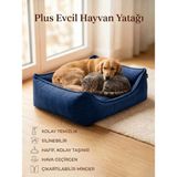 Patiderm Plus Silinebilir Kedi Köpek Yatak Yüksek Kalite Koltuk Kumaşı Kaliteli Yıkanabilir Yatak - Mavi - XL