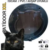 Patidoor Blackcap Pati XXL Kedi Kapısı / Mat Siyah / Füme Camlı