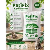 Patifix 20 Lt %99 Tozsuz Ince Taneli Süper Topaklanan Beyaz Bentonit Kedi Kumu Kokusuz Organik Kedi Kumu