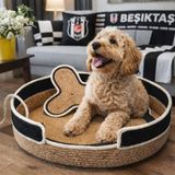 Pati_Gol Fanatik Taraftar Ruhlu Köpek Yatağı Ve Pedi (Siyah Beyaz, Medium)