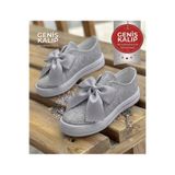 PATİK BEBE KIZ ÇOCUK GÜMÜŞ RENK FİYONKLU SÜSLÜ ORTOPEDİK TABANLI ŞIK CASUAL AYAKKABI