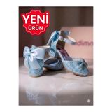 PATİK BEBE KIZ ÇOCUK MAVİ RENK FİYONKLU İÇ KISMI RESİMLİ MİNİK KALIN TOPUKLU ABİYE PRENSES AYAKKABISI