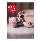 PATİK BEBE KIZ ÇOCUK PEMBE IŞILTILI FİYONKLU MİNİK RAHAT TOPUKLU ŞIK ABİYE AYAKKABI