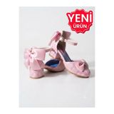 PATİK BEBE KIZ ÇOCUK PEMBE IŞILTILI FİYONKLU MİNİK RAHAT TOPUKLU ŞIK ABİYE AYAKKABI