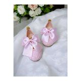 PATİK BEBE KIZ ÇOCUK PUDRA RENKLİ PAPYON FİYONKLU ORTOPEDİK BABET