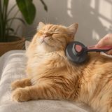 Patikadan | Otomatik Tuşlu Kendini Temizleyen Kedi Köpek Tarağı - Pembe