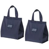 PATIKIL Yalıtımlı Öğle Yemeği Çantaları, 2 Paket 8"x5"x9" Yeniden Kullanılabilir Bento Çantaları Termal Öğle Yemeği Tote Taşınabilir Gıda Kapları Çantası Erkekler ve Kadınlar için, Koyu Mavi