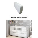 PATİKO FURNİTURE MS 290 BEYAZ BÜYÜYEBİLEN SALLANABİLEN 3 ÇEKMECELİ YATAKLI BEŞİK
