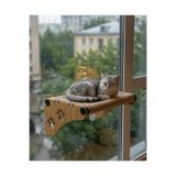 PATİLA Ahşap Vantuzlu Kedi Pencere Yatağı Cama Asılan Hamak