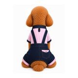Patilemece PEMBE ÇİZGİLİ KÖPEK KOT TULUMU