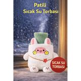 Patili Beyaz Tavşan Peluş Sıcak Su Torbası – Regl & Karın Rahatlatıcı, Uzun Süre Isı