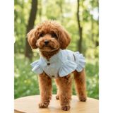 Patilinka Fırfırlı Poplin Köpek Gömleği (Mavi)