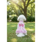 Patilinka Kurdele Detaylı Müslin Köpek Elbisesi (Pembe)