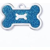 Patimio Isimli Çelik Kedi Köpek Künyesi Mavi Işıltı - .