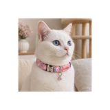 PATİMİO Pink Bones Ayarlanabilir, Metal Kilitli Çıngıraklı Kedi Boyun Tasması,İsimlik, Kedi Künyesi