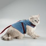 Patipatron Kaçış Önleyici Kot Kedi Gezdirme Tasması Ve Küçük Irk Köpek Gezdirme Tasması Airtag Cepli (S)
