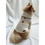 Patipatron Kışlık Peluş Köpek Yelek, Sıcak Tutan Düğmeli Yumuşak Polar Küçük Irk Köpek Kıyafeti, Bej (Beyaz, Medium)
