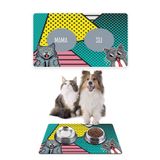 Patipeti Popart Kedi Ve Köpek Mama Kabı Altlığı Mama Eğitim Paspası 50x35cm