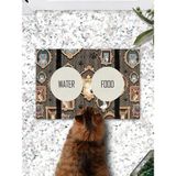 PatiPeti Tablo Kediler Kedi Köpek Eğitim Mama Paspası ve Beslenme Altlığı