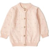 Patique Kids Pembe Baloncuk Desenli Organik Pamuk Kız Bebek Triko Hırka - 6 Ay