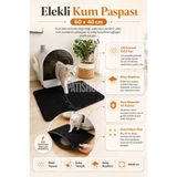PATİSHOPYA Kedi Tuvalet Paspası 60x40 Cm Elekli Kedi Kum Paspası Çift Katmanlı Kum Kabı Altlığı Kedi Tuvaleti Kedi Kumu Paspası