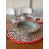 Patiska Tasarım Sevgililer Günü Özel Seti, Kalp Detaylı 2 Adet Supla 2 Adet Bardak Altlığı, Sevgililer Günü Takımı - 33 x 33 cm - Kahverengi