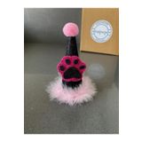 Patisserie Store Köpek/ Kedi Için Doğum Günü/ Parti Şapkası- Kukuleta! Siyah & Pembe Pati Desenli