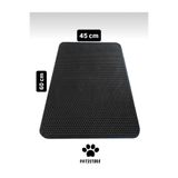 PATİSTORE Elekli Kedi Tuvaleti Önü Paspası – Kedi Kumu Toplayıcı – Çift Katmanlı Sert Plastik 60x45cm - Siyah